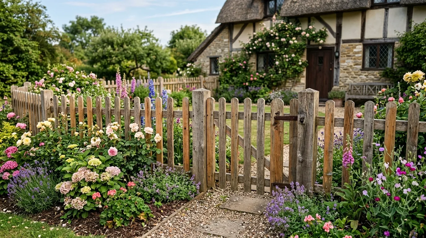 Cottage-Style Wooden Fence